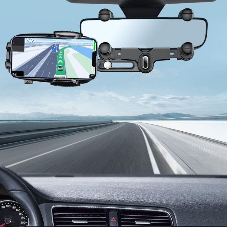 Car Rearview Mirror Navigation Retractable Multifunctional Mobile Phone Holder(Green) by buy2fix