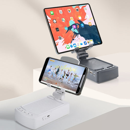 3 in 1 Multi-functional Desktop Mobile Phone Telescopic Bracket Bluetooth Audio(Black) by buy2fix