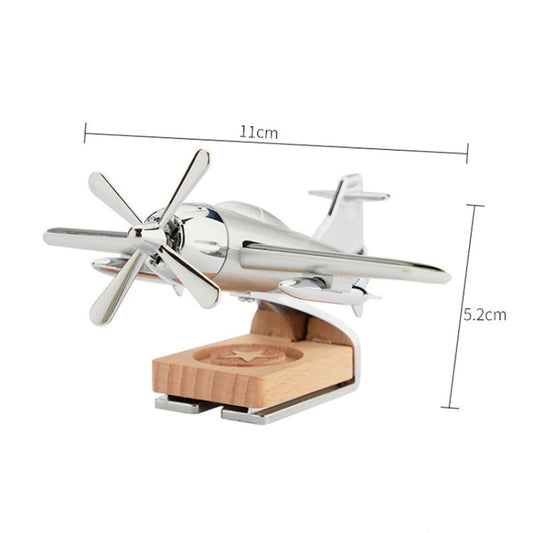 Solar Car Airplane Ornament Solid Aroma Diffuser Car Rotating Decoration Items(Silver) by buy2fix