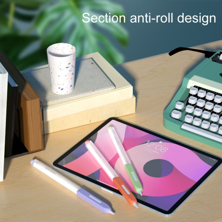 For Apple Pencil 2 Non-Slip Anti-Fall Translucent Segmented Pen Case(Ink Green) by buy2fix