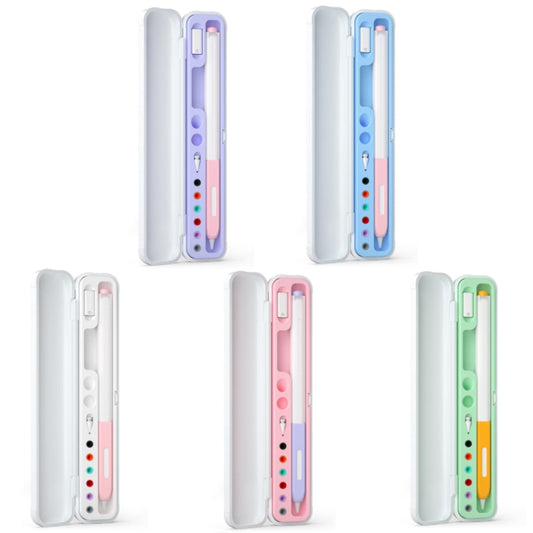 For Apple Pencil 1/2 Capacitance Pen Adapter Accessory Storage Box(Crescent White) by buy2fix