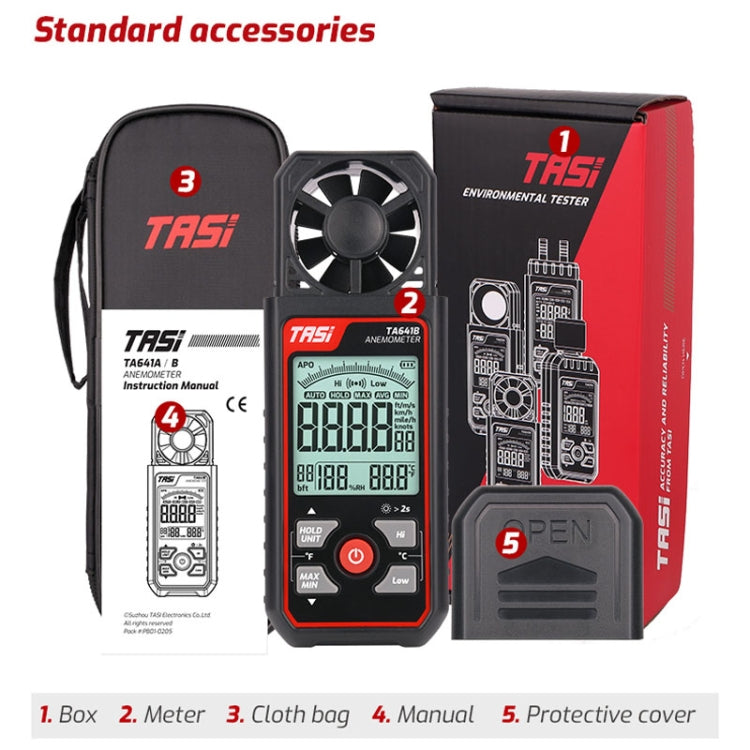 TASI TA641B High Precision Wind Speed Instrument Wind Volume Tester Handheld Wind Speed Meter by TASI