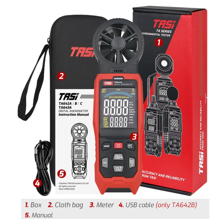 TASI TA642A Portable Digital Wind Speed Meter Air Volume Tester by TASI