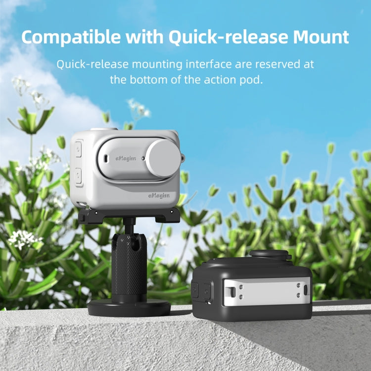 For Insta360 GO 3 AMagisn Silicone Body Cover Protective Case With Lanyard(Gray) by aMagisn