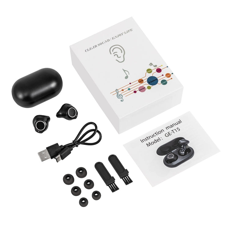 GE-T15 Mini USB Charging TWS Hearing Aid Sound Amplifier(Black) by buy2fix