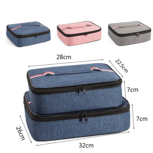 2pcs Small Waterproof Portable Lunch Bag Outdoor Picnic Lunch Box Insulation Bag(Gray) by buy2fix