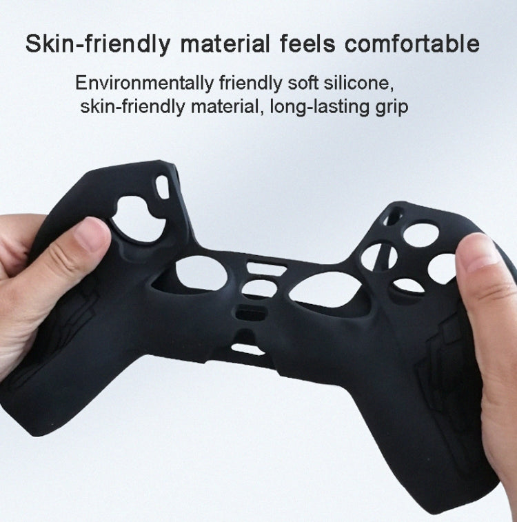 For PS5 Gamepad Silicone Case Non-slip Texture Thickened Protective Cover(Black) by buy2fix