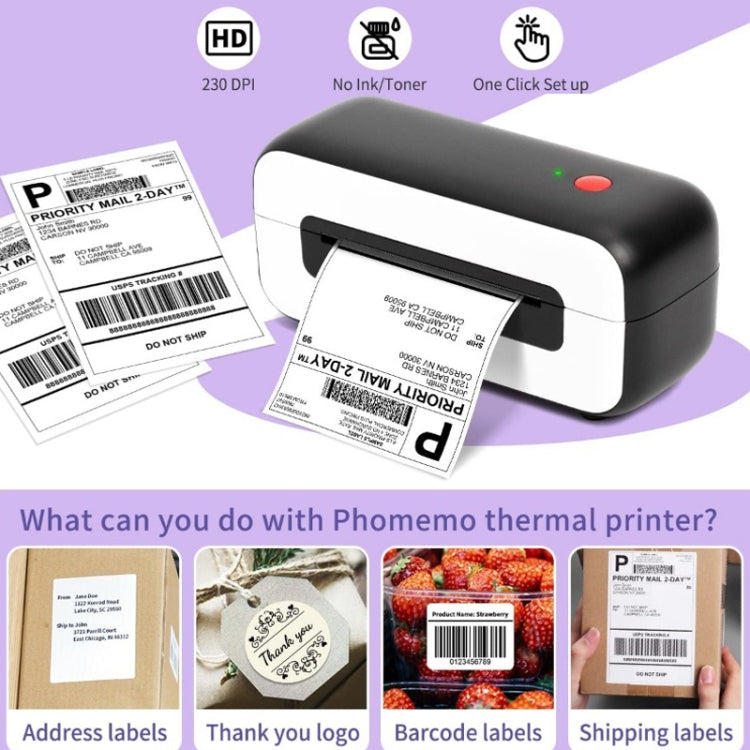 Phomemo PM246S Address Label Printer Thermal Paper Express E-Manifest Printer, Size: US(Purple) by Phomemo