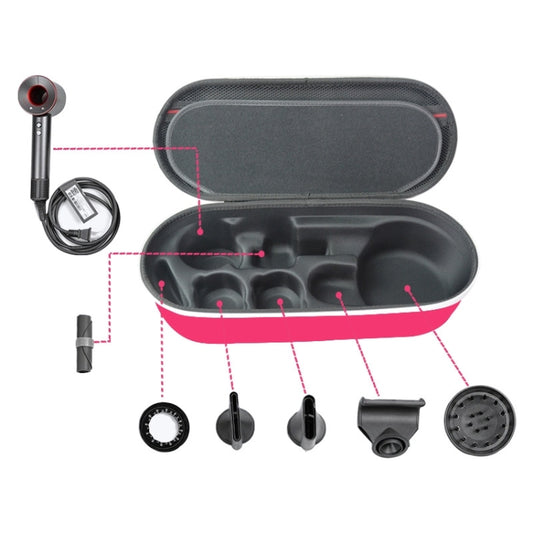 For Dyson HD03/HD08/HD15 Hair Dryer Storage Box EVA Hard Shell Bag(Rose Red) by buy2fix