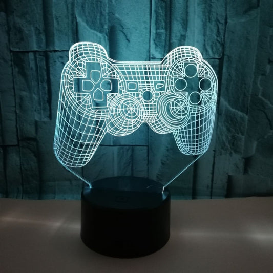 3D Game Handle Three-dimensional Colorful LED Lights, Style: Touch Black Base by buy2fix