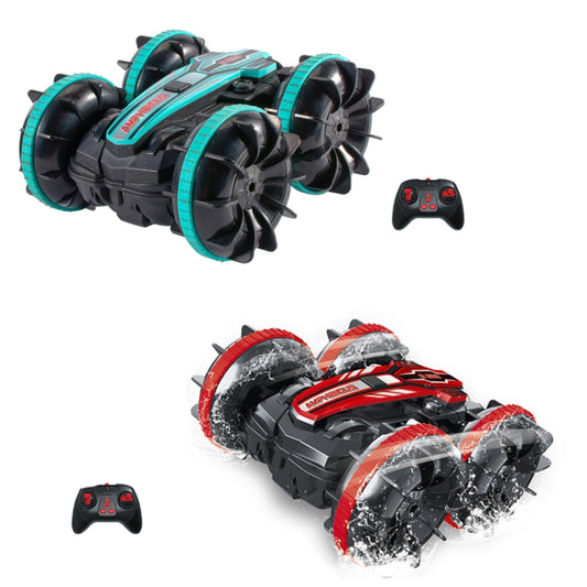 2.4G Amphibious Stunt Remote Control Car Double-sided Rolling Driving Children Electric Toys(Green) by buy2fix
