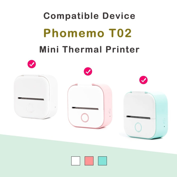 For Phomemo T02 3rolls Bluetooth Printer Thermal Paper Label Paper 50mmx3.5m 10 Years Black on White Sticker by Phomemo