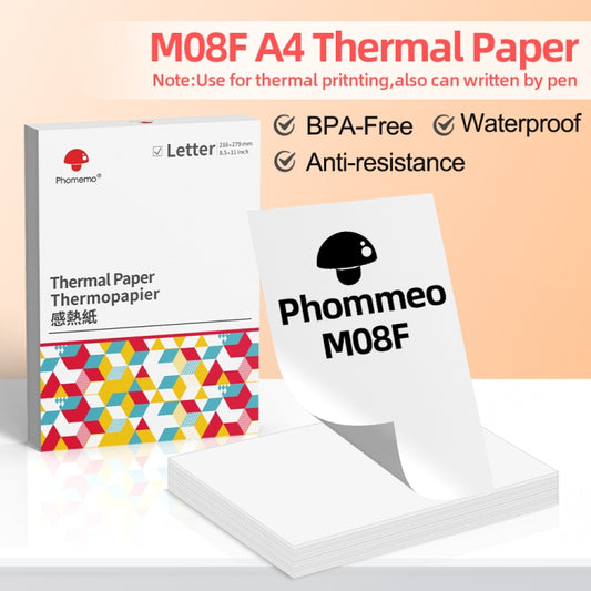 For Phomemo M08F 200sheets Thermal Printing Paper Compatible for MR.IN Brother Pocket Jet / MT800, Style: A4 by buy2fix