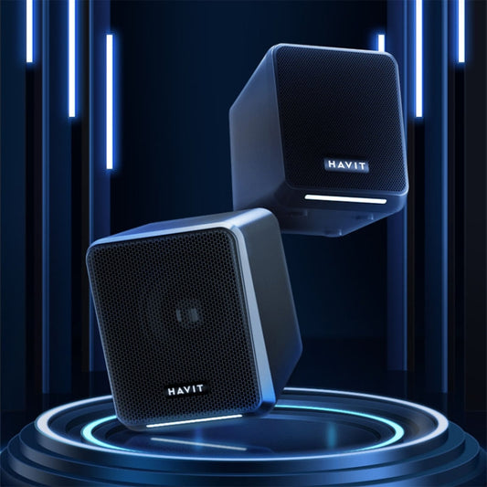 Havit A20 Plus Colorful Ambient Light Wired Computer Audio Stereo Surround Sound Speaker, Style: Black by Havit