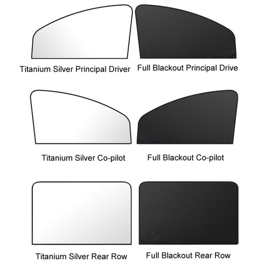 Heat-insulating Opaque Vinyl Coated Magnetic Car Curtains, Style: Titanium Silver Rear Row by buy2fix