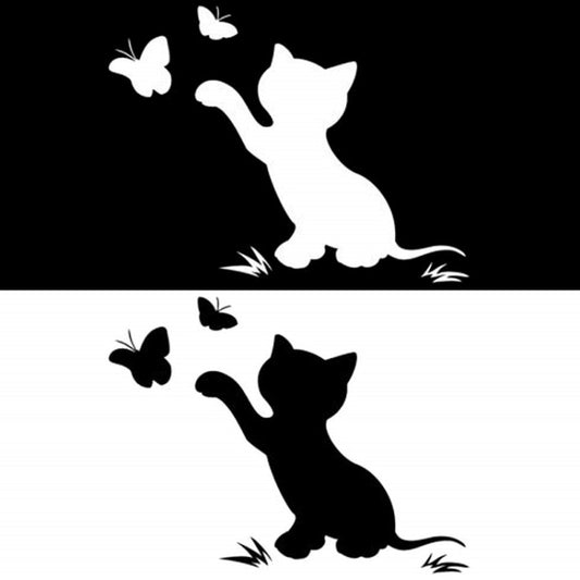 10pcs Disc Cat Reflective Scratch Body Sticker(Whit) by buy2fix