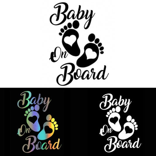 10pcs Baby On Board Warning Car Sticker Reflective Scratch Body Sticker(White) by buy2fix