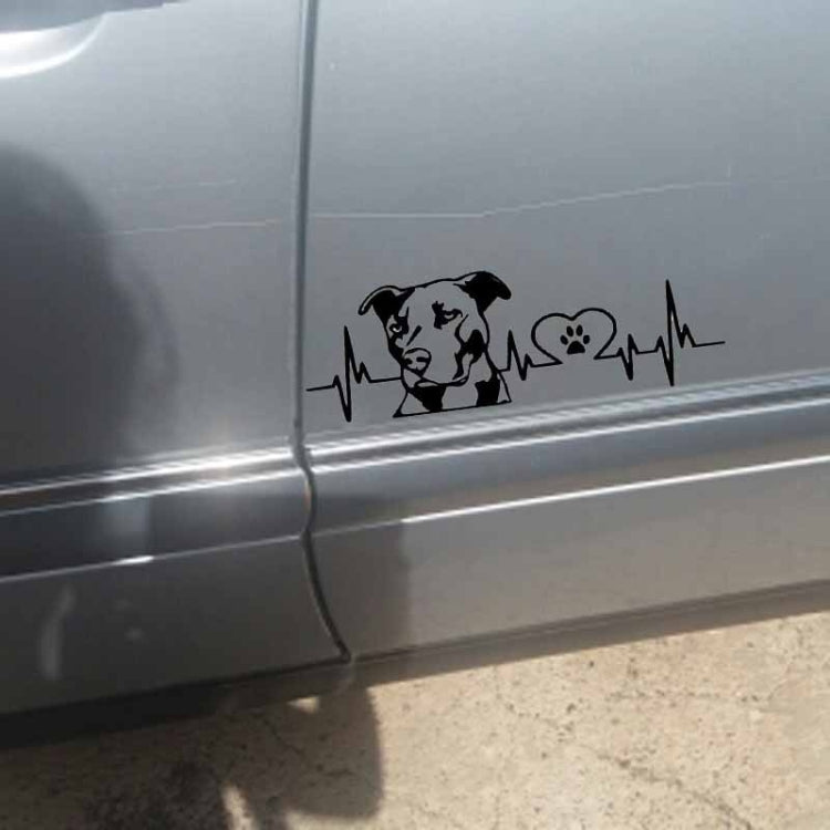 10pcs Pitbull Love Car Sticker Car Rear Modification Plate Label(White) by buy2fix