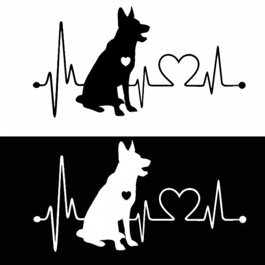10pcs German Shepherd Cartoon Animal Car Sticker(White) by buy2fix