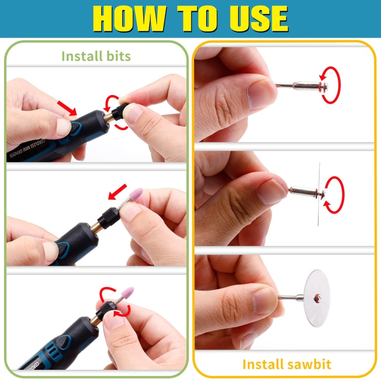 55-in-1 Rechargable Mini Electric Grinder Kit 3-speed Adjustable Miniature Electric Drill Manicure Tool by buy2fix