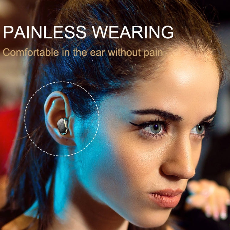 Digital Display Earphones In-Ear High Power Gaming Wireless Sports TWS Earphones(Black) by buy2fix