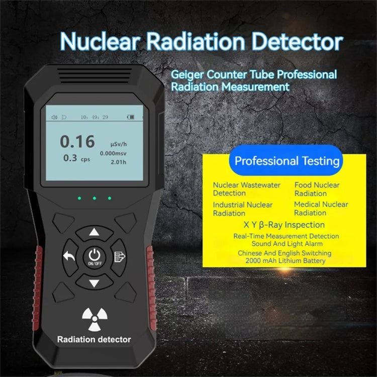 FY803 X-Ray Radiation Meter Alpha Beta Gamma Humidity Nuclear Radiation Detector Rechargeable Real-Time Graph Geiger by buy2fix