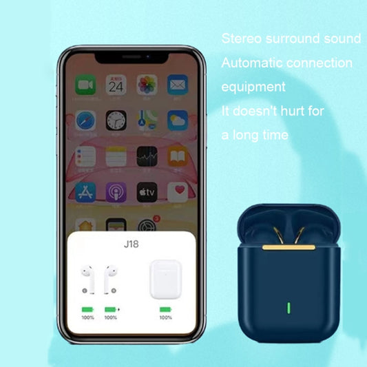 J18 Bluetooth 5.0 TWS In-Ear Wireless Earphones Long Battery Life Headphones(Blue) by buy2fix