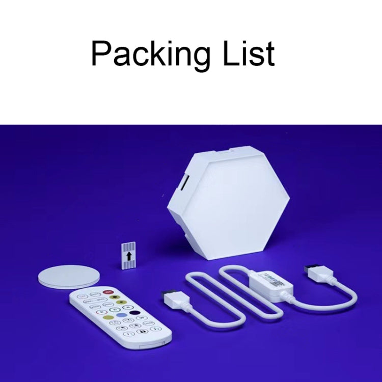 10pcs/set RGB Symphony Hexagon Lights DIY Bedside Ambient Wall Lamp Smart Honeycomb Light(WIFI-APP) by buy2fix