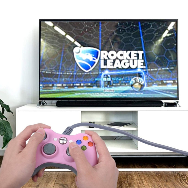 For XBOX 360 Console And PC USB Dual Vibration Wired Gamepad(Blue) by buy2fix