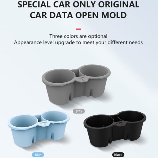 For Tesla Model3/Y Central Control Storage Silicone Cup Stopper(Blue) by buy2fix