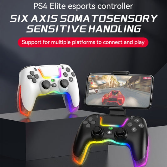 For PS4 Dazzle Color Light Wireless Bluetooth Grip(Pink) by buy2fix