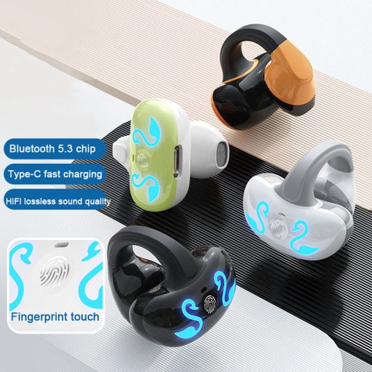 GD68 Bluetooth 5.3 Headphones clip-on Ear Non-in-ear Wireless Air Conduction Sports Headphones Boxed Package(Brown) by buy2fix
