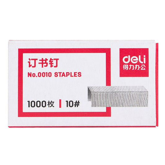 Deli 0010 10 1000pcs/box Portable Booking Machine Staples by Deli
