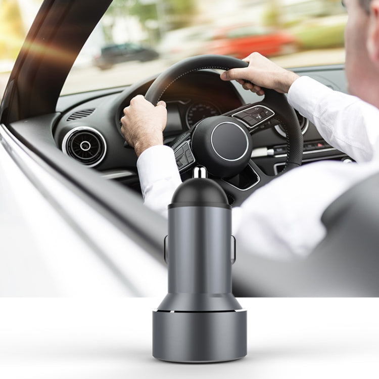 Mini Multifunctional Dual USB Digital Display Car Charger(Red) by buy2fix