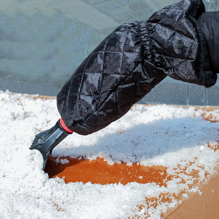 Vehicle Mounted Snow Shovel De-Icer Cleaning Tool, Color: Black+Gloves by buy2fix