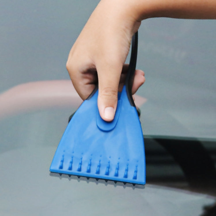 Mini Car Snow Shovel Multifunctional Silicone Anti-Slip Handle De-Icing Tool(Blue) by buy2fix
