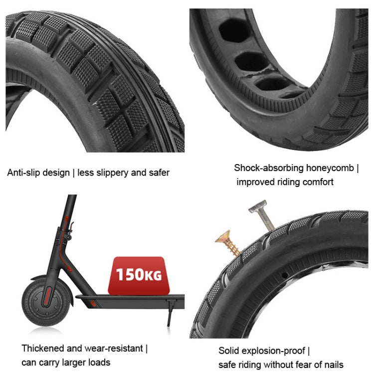 For Xiaomi M365 Series Scooter 8.5 x 2.0 Inch Honeycomb Solid Tire Inflatable Rubber Explosion-proof Tire(Black) by buy2fix