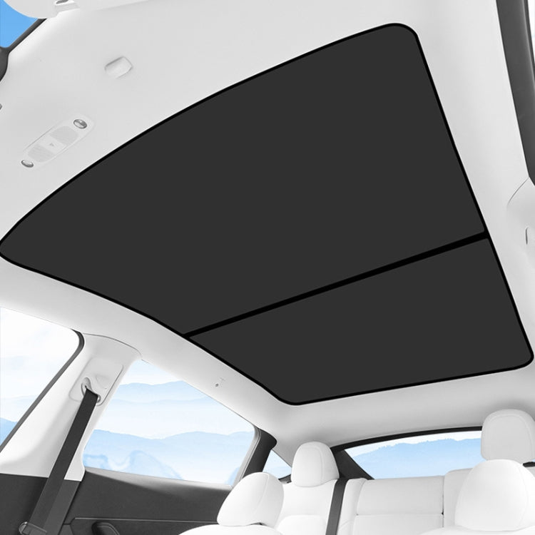 5pcs /Set For Tesla Model Y Ice Crystal Sunshade Car Roof Front And Rear Sunroof Shade(Beige) by buy2fix