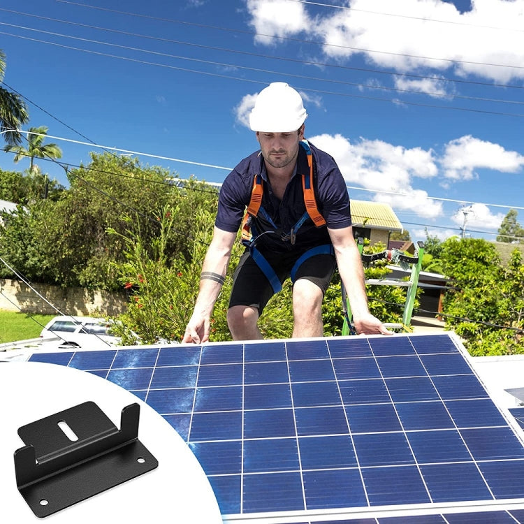 4pcs /Set Aluminum Solar Panel Mounting Bracket(Black) by buy2fix