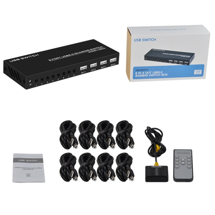 FJGEAR FJ-U804 8 In 4 Out USB2.0 Sharing Switch Extender by FJGEAR