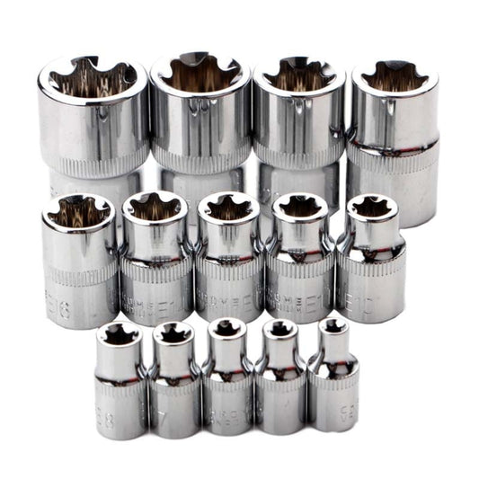 14pcs/set E-type 6-corner Plum Blossom Socket Combination Car Repair Kit Tool(Box Color Random Delivery) by buy2fix