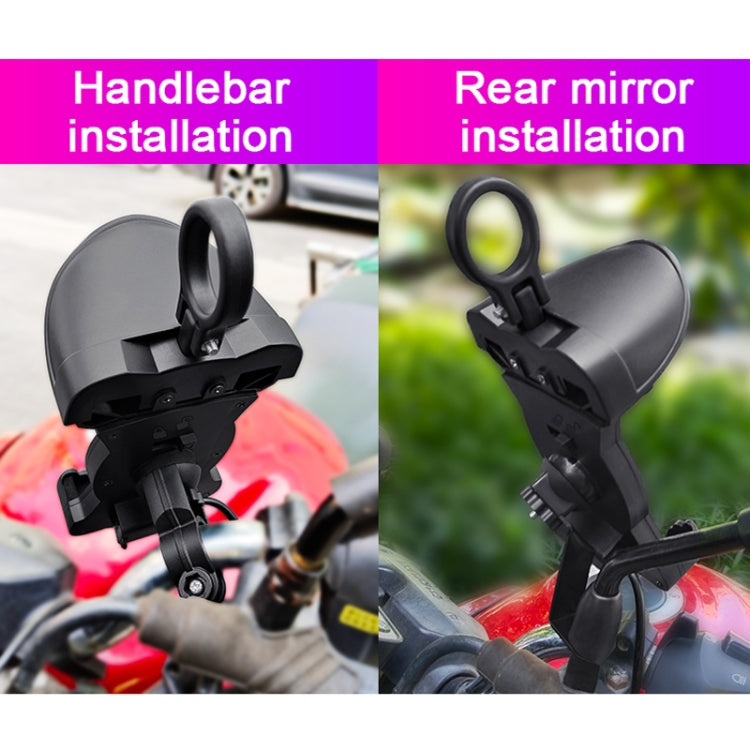 Motorcycle Sunshade Rainproof Mobile Phone Holder, Shape: Charging Mirror Holder 18W (QC3.0) by buy2fix