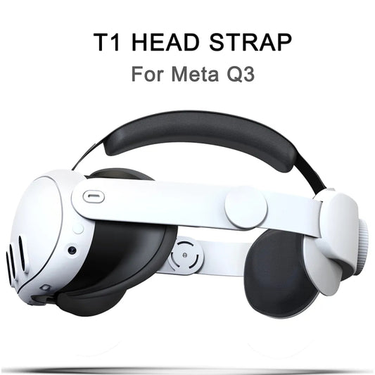 For Meta Quest 3 VR Adjustable Elite Headset Head Strap(White) by buy2fix