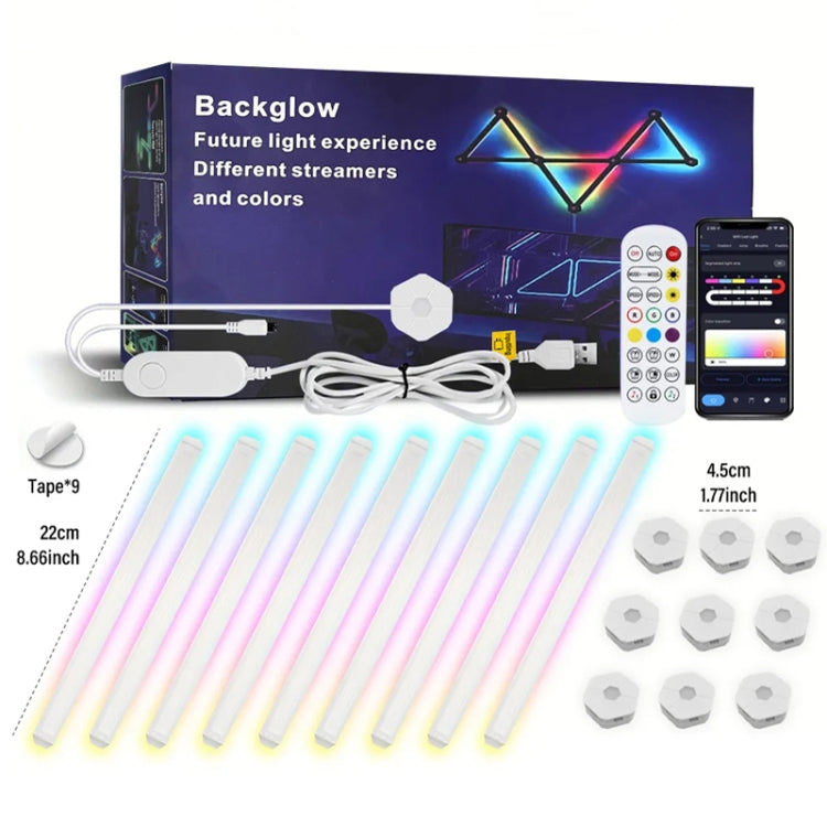 6 pcs /Set LED WIFI Graffiti Bluetooth Smart Splicing Quantum Light DIY Atmosphere Lighting With Remote Control, US Plug(White) by buy2fix
