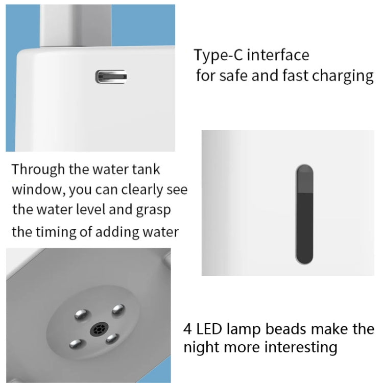 580ml Anti-gravity Humidifier Water Droplet Backflow Atomizer Aromatherapy Machine(Colorful Light) by buy2fix