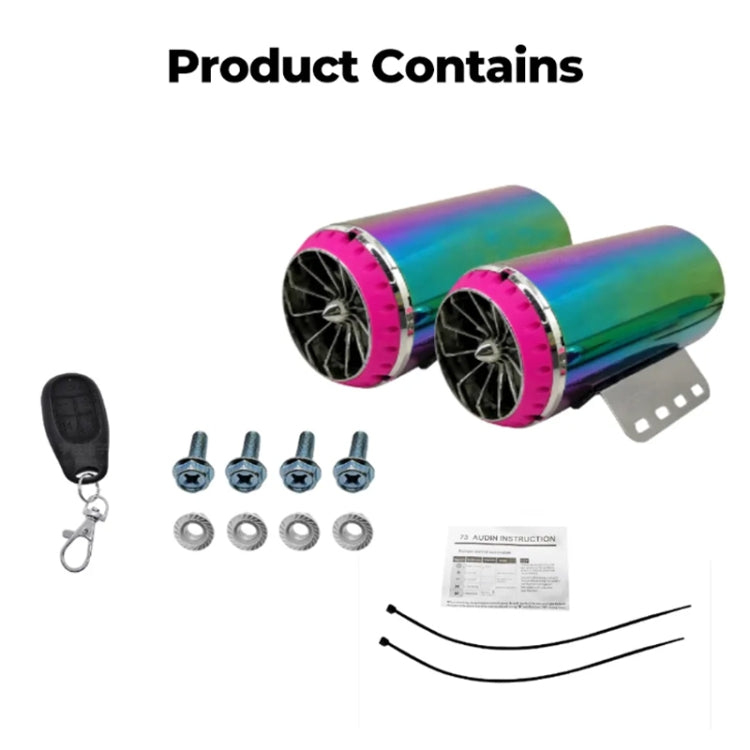 12V Motorcycle Subwoofer Color-Coated Audio Exhaust Pipe Simulator by buy2fix