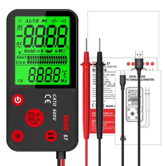 BSIDE ADMS7 Smart Thin Digital Multimeter Counts DC AC Voltmeter, Model: Standard Charging Model by BSIDE