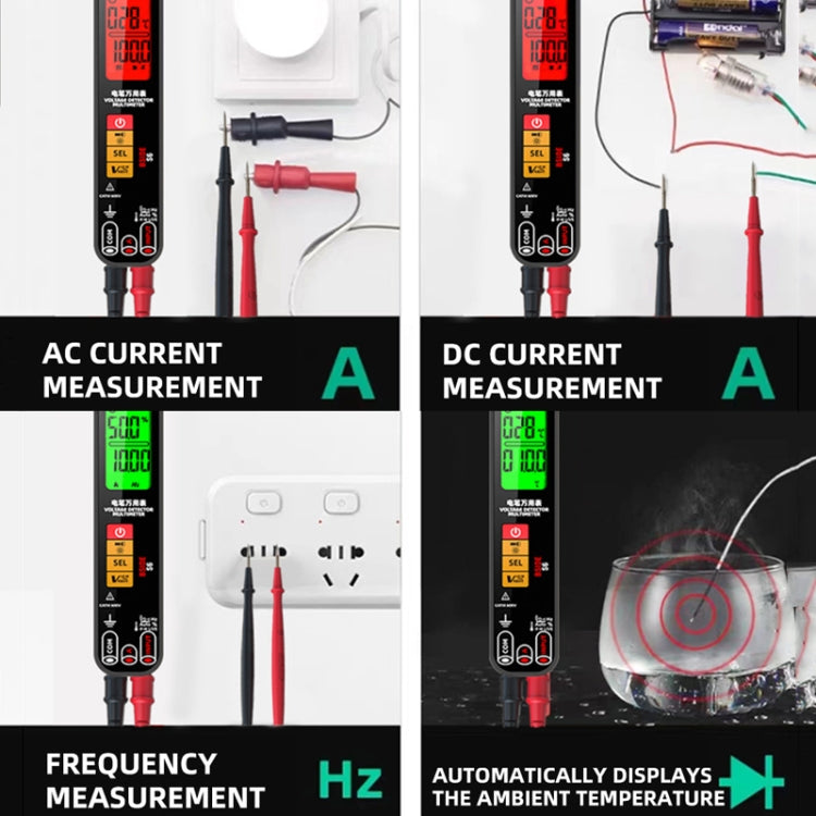 BSIDE S6 Smart Digital Multimeter Current Test Pen Capacitance Temperature Voltage Detector(Charging Model) by BSIDE