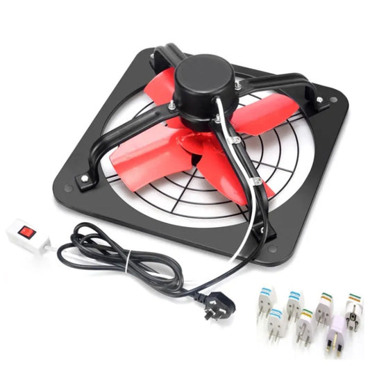 10 -inch Dual Grilles Kitchen Exhaust Fan Wall Window Fan High Power Industrial Extractor Fume Space Extractor Hood,CN Plug by buy2fix