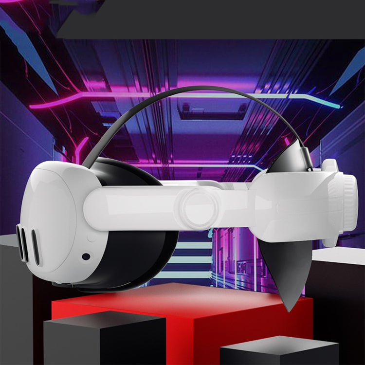 For Meta Quest 3 VR iplay Head Strap Reduce Pressure Adjustable Headband(White) by buy2fix